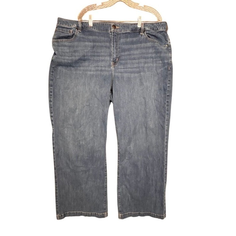 Lane Bryant Flex Magic Waistband Mid Rise Wide Leg Jeans Medium Wash Size 26